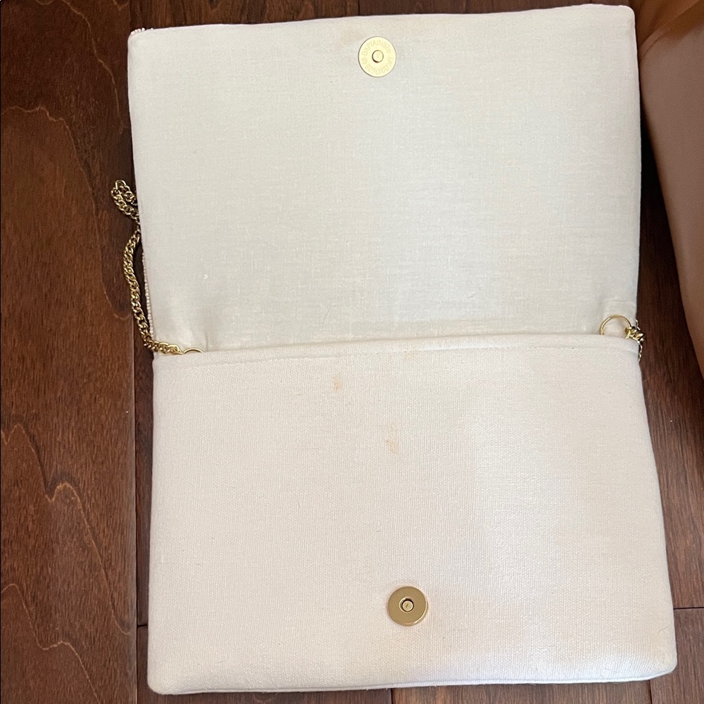 Beaded 'Happily Ever After' Beige Clutch - Picture 2 of 3